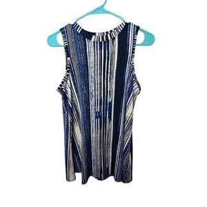 APT. 9 Women's Sleeveless Top Blue White Black Striped Casual‎ Tank